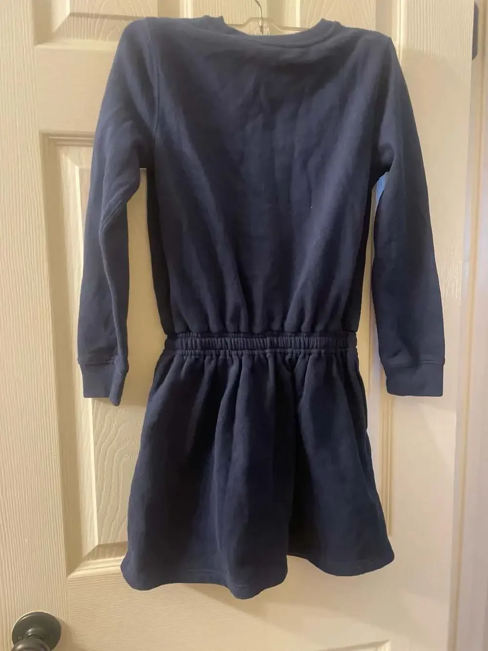 Polo Ralph Lauren Girls Navy Blue Polo Bear Fleece Sweatshirt Dress M (8-10)